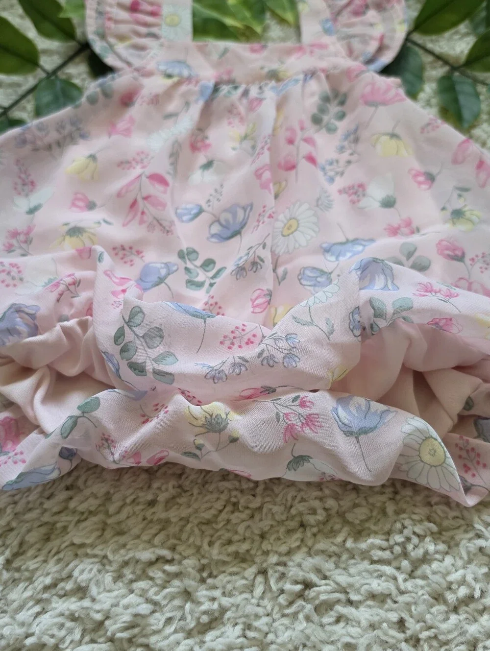 Baby Girl Floral Bubble Romper (6-9 Months)